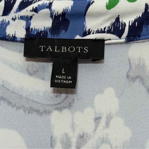 Talbots Blue and Green Floral Dress Size Large EUC - Picture 2 of 9